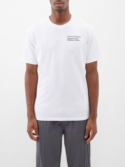 Staff-print Cotton-jersey T-shirt - Mens - White