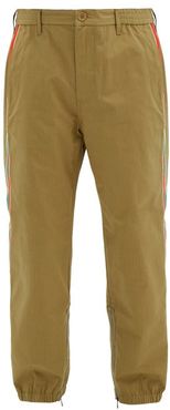 Elasticated-waist Cotton-blend Ripstop Trousers - Mens - Beige
