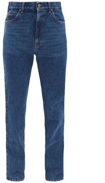 Web-trim Slim-leg Jeans - Mens - Blue