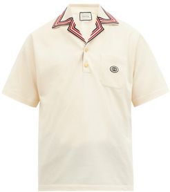 Logo-patch Cotton-blend Polo Shirt - Mens - White