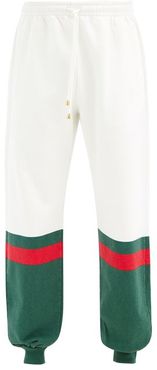 Logo-stripe Loopback Cotton-jersey Track Pants - Mens - Green White