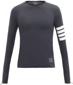 Four-bar Technical-jersey Compression T-shirt - Mens - Dark Grey