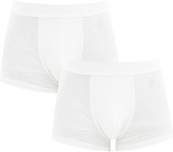 Pack Of Two Cotton-blend Boxer Briefs - Mens - White