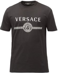 Medusa-print Cotton-jersey T-shirt - Mens - Black