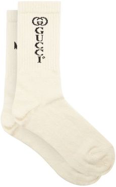 Anchor-print Cotton-blend Socks - Mens - Cream