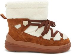 Florine Shearling And Suede Snow Boots - Womens - Tan White