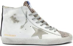 Francy High-top Leather Trainers - Womens - White Multi