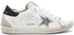 Superstar Glitter-panelled Leather Trainers - Womens - White Black