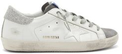 Superstar Glitter-panelled Leather Trainers - Womens - Grey White