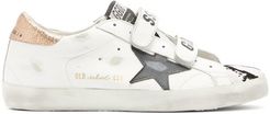 Old School Velcro-strap Leather Trainers - Womens - White Multi