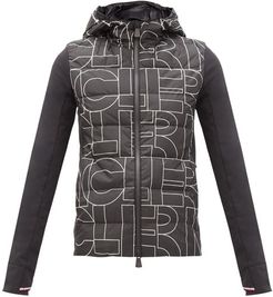 Logo-print Jersey-sleeve Mid-layer Down Jacket - Womens - Black