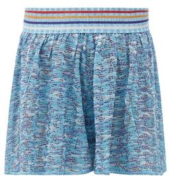 High-rise Striped Lurex-jacquard Shorts - Womens - Multi