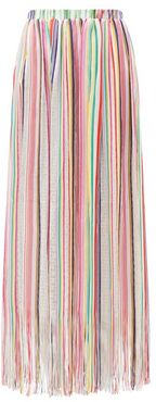 Fringed Striped Maxi Skirt - Womens - Multi