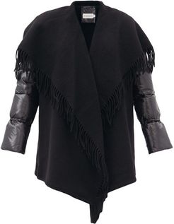 Mantella Padded-sleeves Wool Wrap Jacket - Womens - Black
