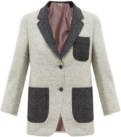 Patch-pocket Herringbone Wool-tweed Blazer - Womens - Grey