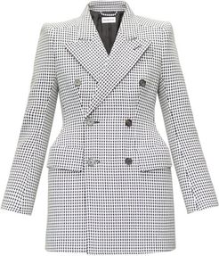 Hourglass Double-breasted Wool-blend Jacket - Womens - Black White