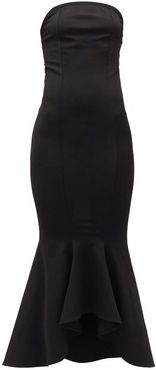 Strapless Fishtail Maxi Dress - Womens - Black