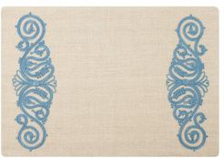 Embroidered Linen-canvas Placemat - White Multi