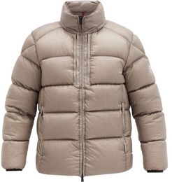 Cevenne Logo-patch Quilted Down Jacket - Mens - Grey