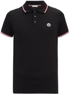 Logo-appliqué Cotton-piqué Polo Shirt - Mens - Black