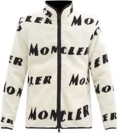 Reversible Logo-print Fleece Zip-through Jacket - Mens - Cream