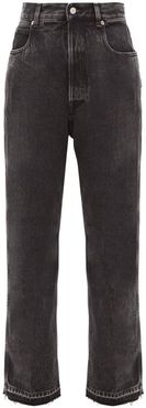 Kim Frayed-edge Straight-leg Jeans - Womens - Black