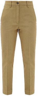 Algisa Checked Cotton-blend Trousers - Womens - Brown