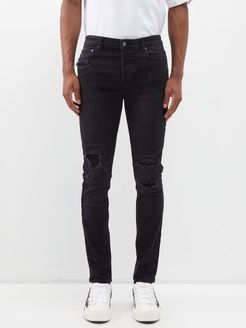 Chitch Distressed Slim-leg Jeans - Mens - Black