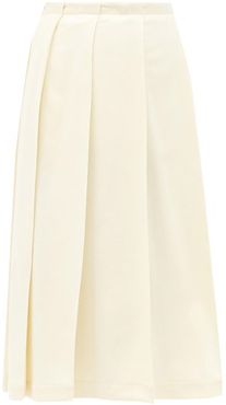 Pleated Wool-blend Midi Skirt - Womens - Ivory