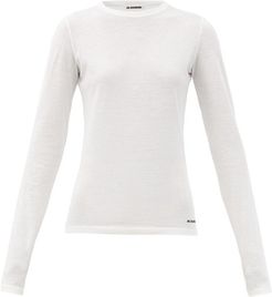 Logo-print Cotton-jersey Long-sleeved T-shirt - Womens - White