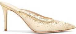 Crystal-embellished Point-toe Mesh Mules - Womens - Gold