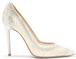 Rania Cystal-embellished Suede Pumps - Womens - White