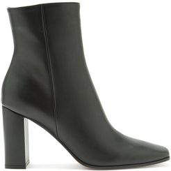 Square-toe 85 Leather Ankle Boots - Womens - Black