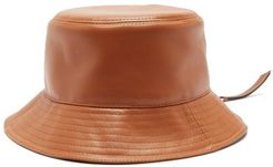 Fisherman Leather Bucket Hat - Womens - Tan