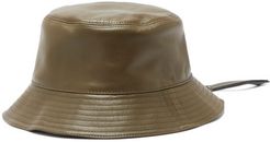 Fisherman Leather Bucket Hat - Womens - Green