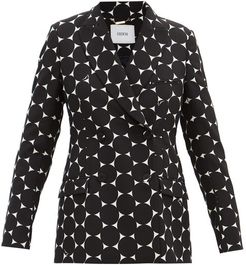 Freesia Double-breasted Crepe Jacket - Womens - Black/white