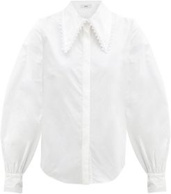 Eula Barrymore-collar Cotton-batiste Shirt - Womens - White