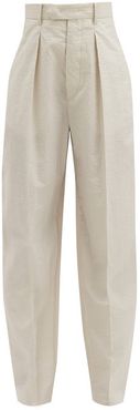 Tacoma Crinkled Cotton-blend Straight-leg Trousers - Womens - Ivory