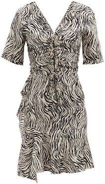 Arodie Zebra-print Silk-blend Dress - Womens - White Print