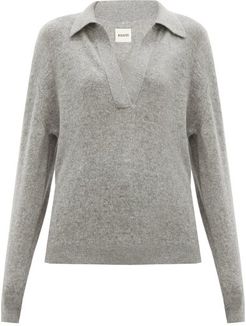 Jo V-neck Cashmere Sweater - Womens - Grey
