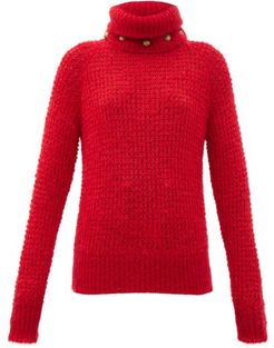 Detachable Roll-neck Wool-blend Sweater - Womens - Red