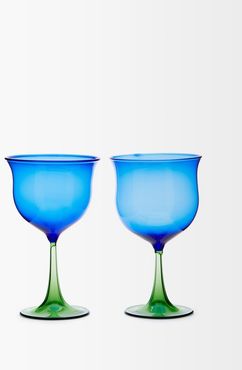 X Laguna B Set Of Two Cosima Wine Glasses - Blue Multi