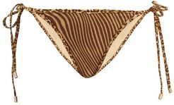 Empire Side-tie Tiger-print Bikini Briefs - Womens - Brown Multi