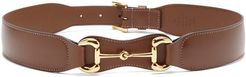 Horsebit Leather Belt - Womens - Brown
