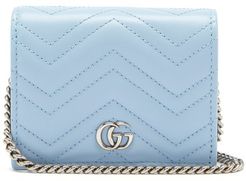GG Marmont Chain-strap Leather Wallet - Womens - Light Blue