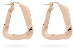 Twisted-triangle Rose-gold Plated Hoop Earrings - Womens - Rose Gold
