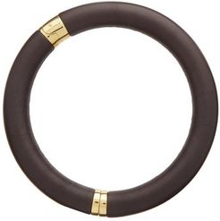 Leather & 18kt Gold-plated Choker - Womens - Brown