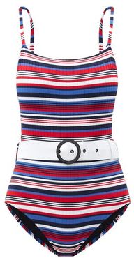 The Nina Striped Swimsuit - Womens - Blue Multi