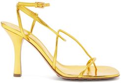 The Line Wraparound Metallic-leather Sandals - Womens - Gold