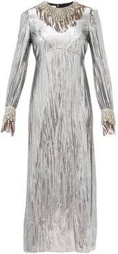 Crystal-embellished Lamé Dress - Womens - Silver